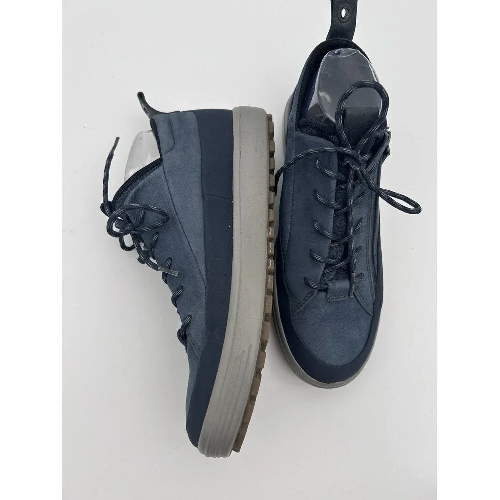 ECCO Soft 7 Tred Blue WP Nubuck Zip/ Lace Up Gore-tex Comfort Sneaker 10-10.5